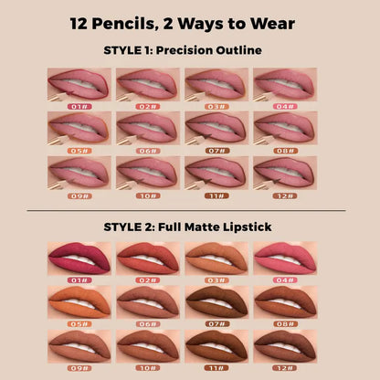 12 PCS Matte Lip Liner Set
