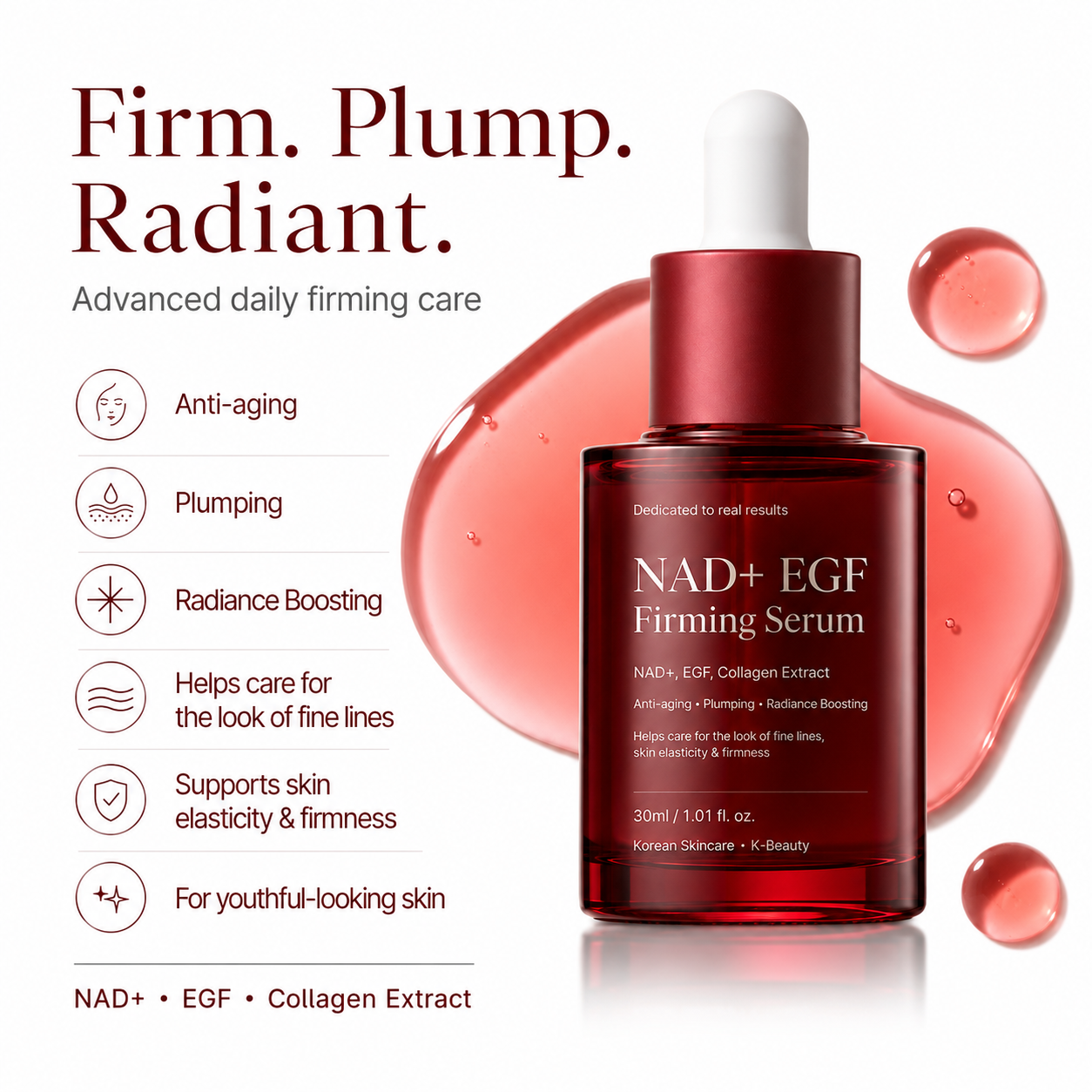 NAD+ EGF Firming Serum | Anti-aging, Plumping, Radiance Boosting Serum