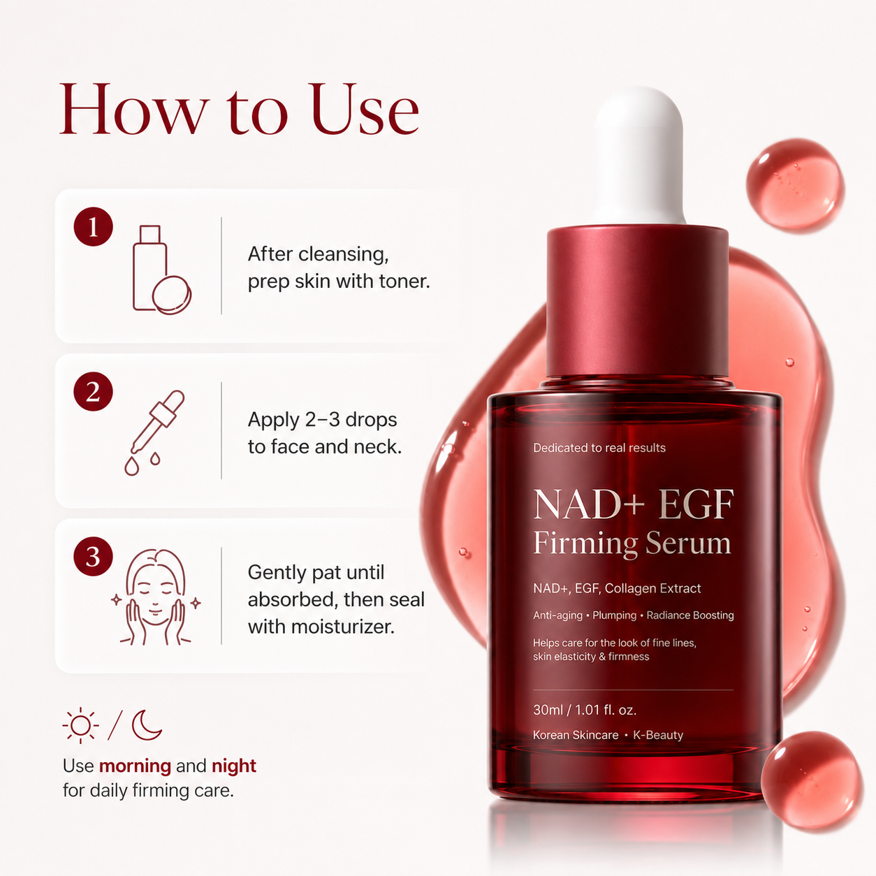 NAD+ EGF Firming Serum | Anti-aging, Plumping, Radiance Boosting Serum