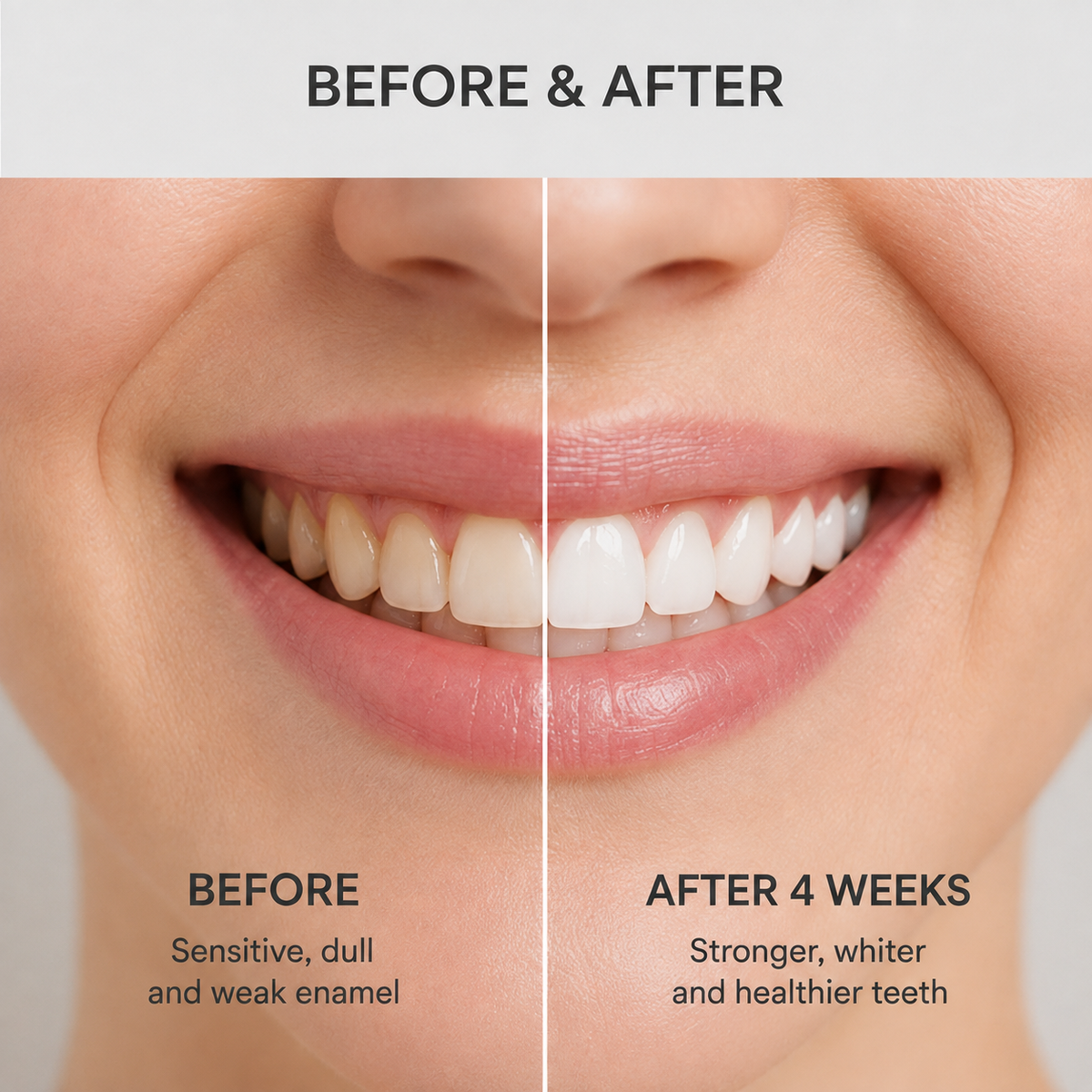 Before and after teeth appearance