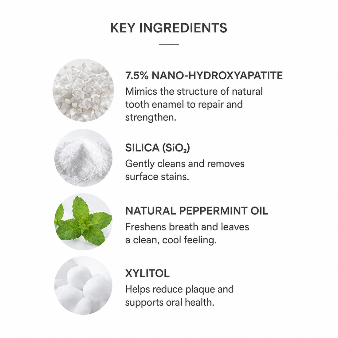 Key toothpaste ingredients
