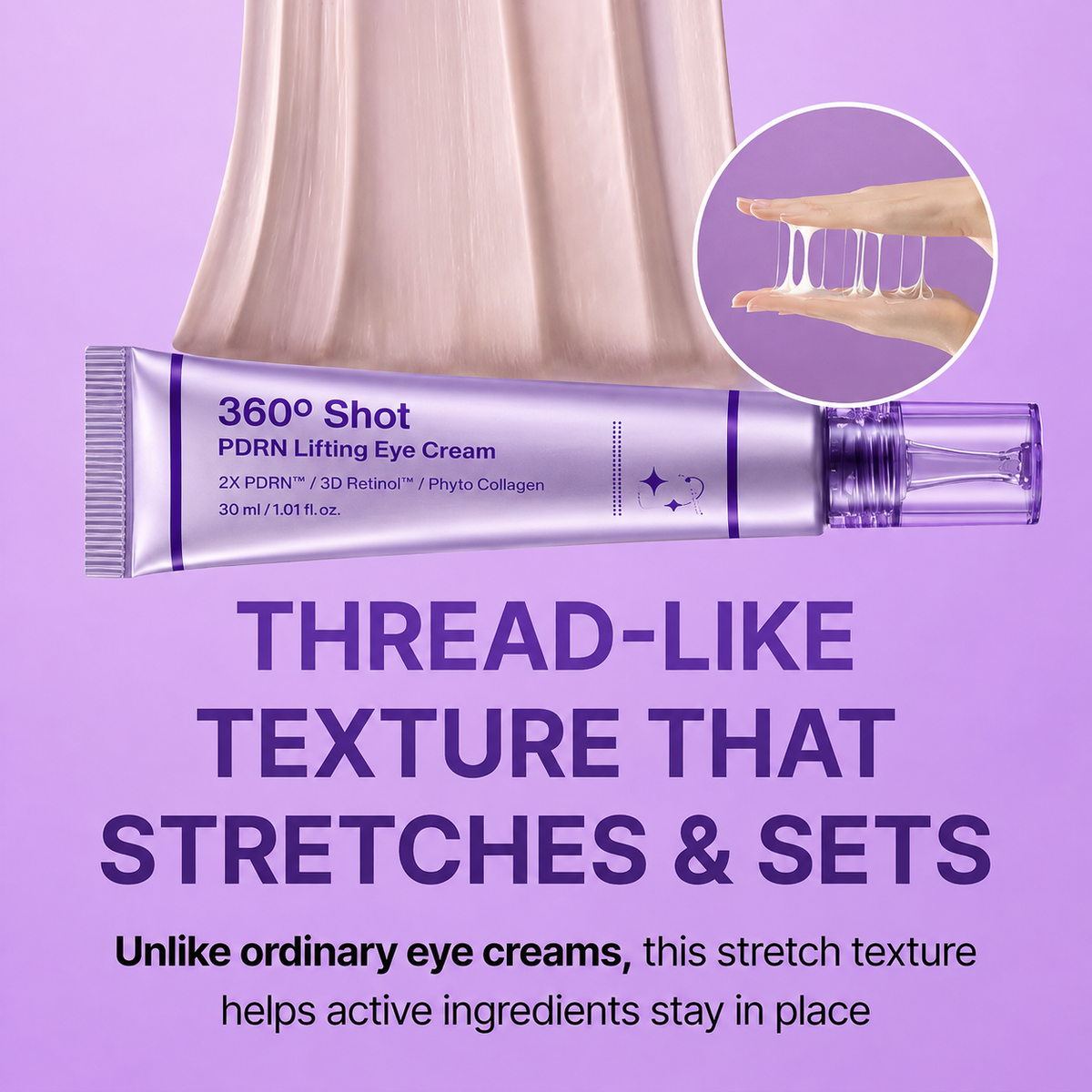 Thread-like cream texture