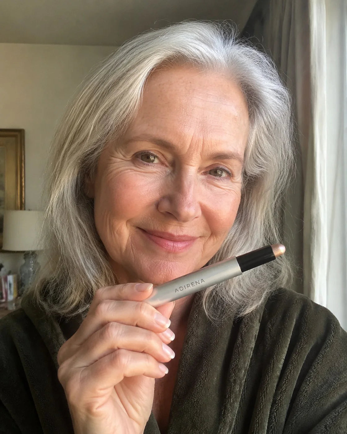 Customer wearing gel eyeshadow