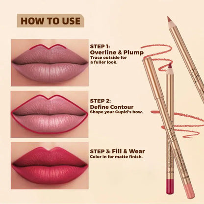 12 PCS Matte Lip Liner Set