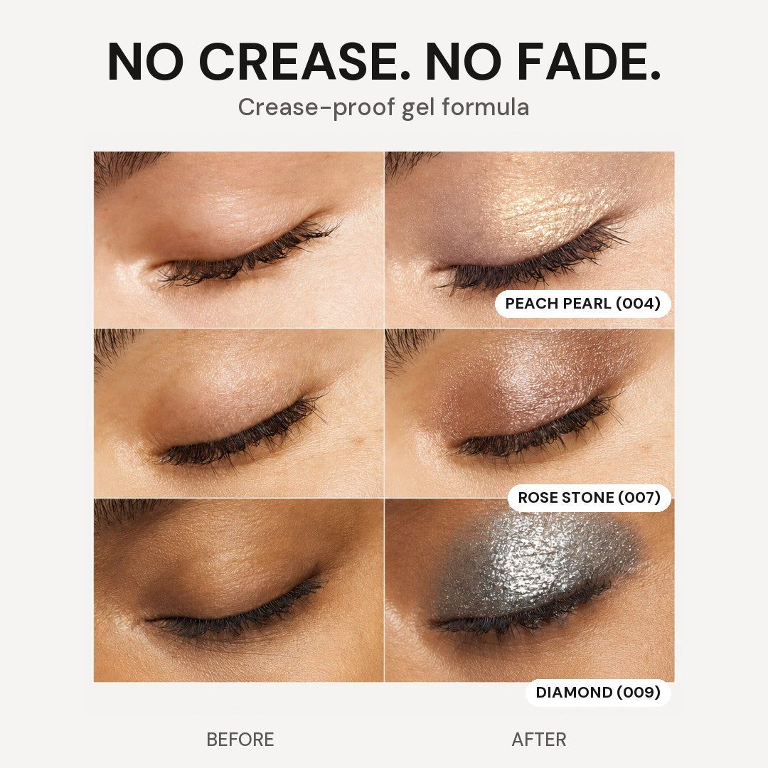 Gel eyeshadow before and after results