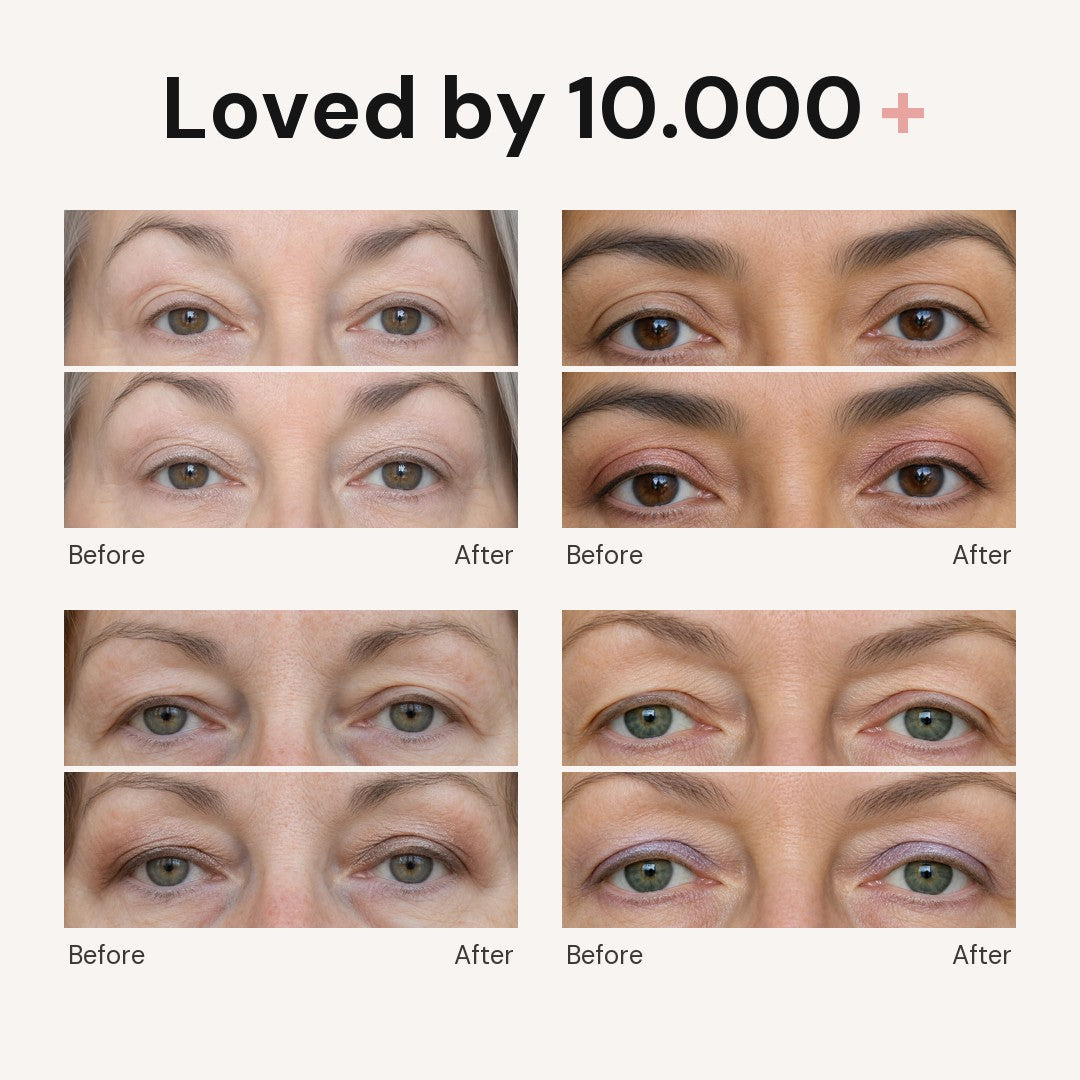 Gel eyeshadow before and after examples
