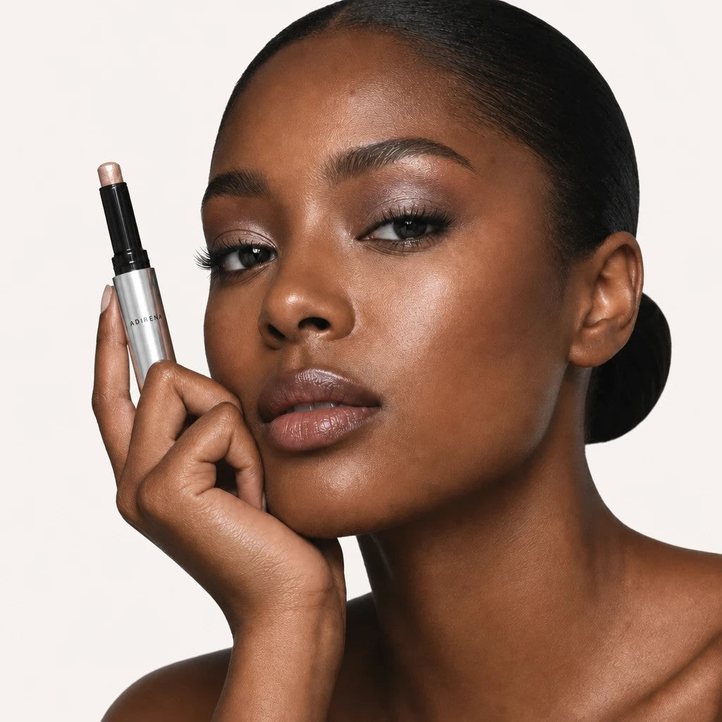 Gel eyeshadow on deep skin tone