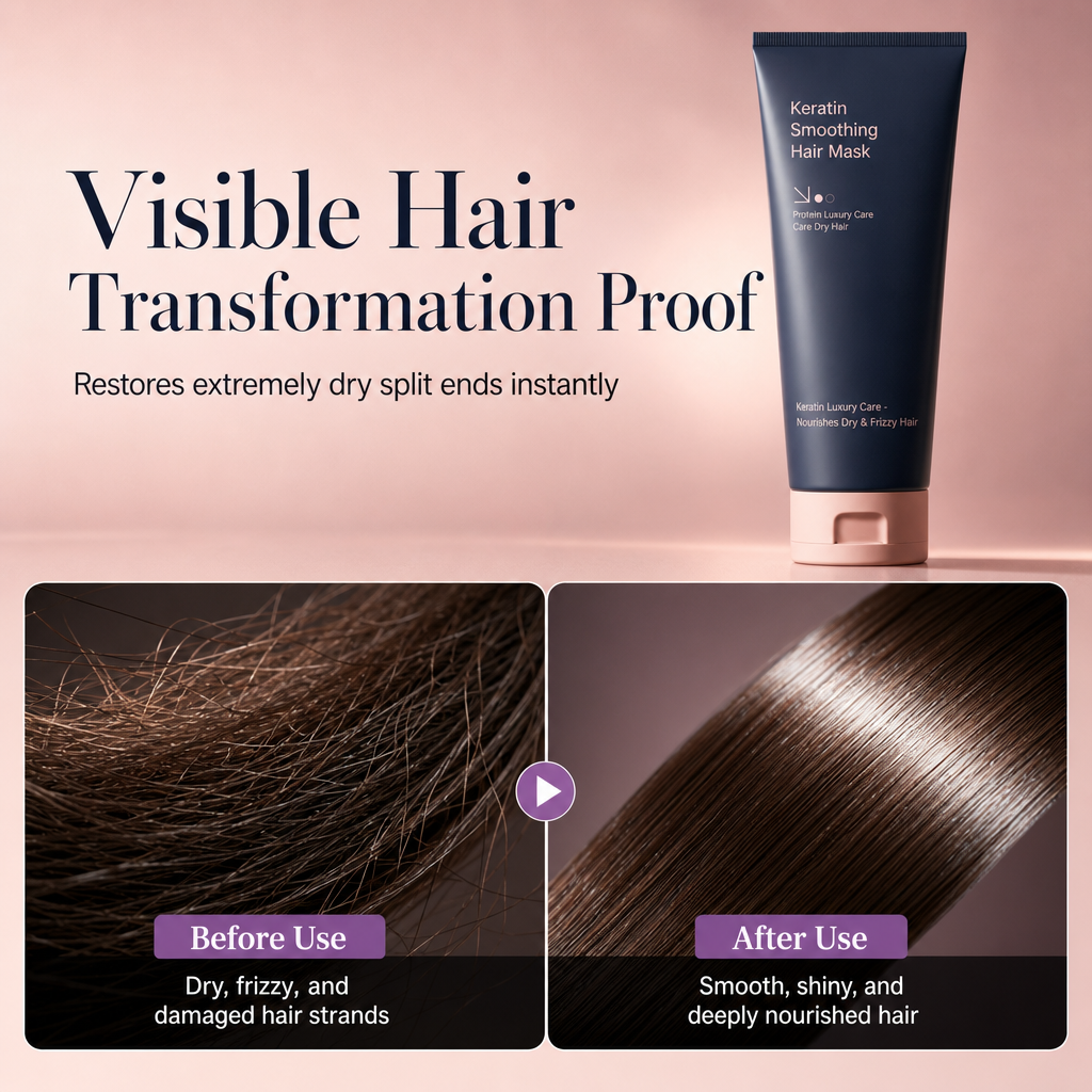 ⏳Limited-time 50% off⏰Keratin Smoothing Hair Mask (320ml) | Nourishing and Repairing Treatment for Dry Frizzy and Damaged Hair🪄👱‍♀️